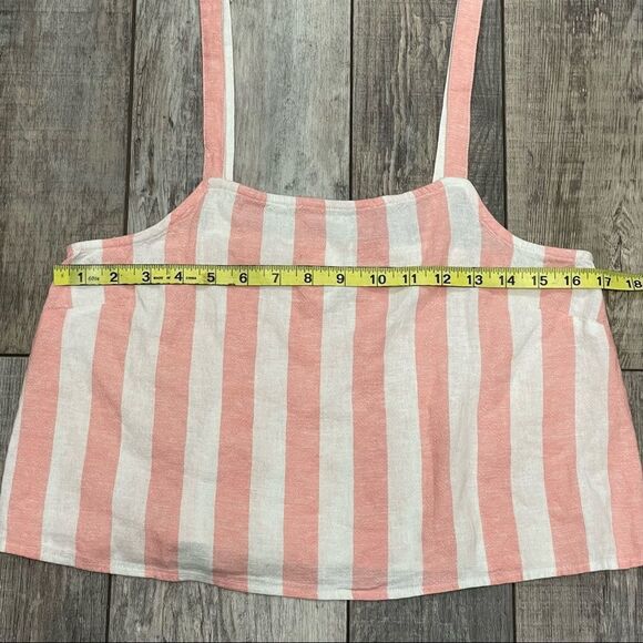 Abound Peach / Pink and White Vertical Striped Cropped Tank Size Small - Picture 10 of 11